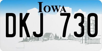 IA license plate DKJ730
