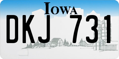 IA license plate DKJ731