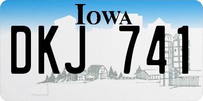 IA license plate DKJ741