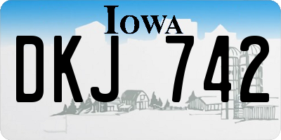 IA license plate DKJ742