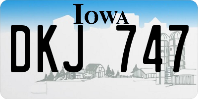 IA license plate DKJ747