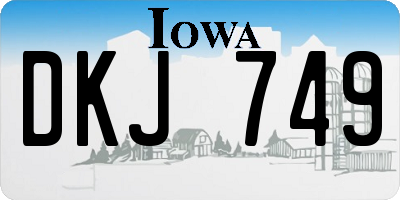 IA license plate DKJ749