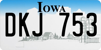 IA license plate DKJ753
