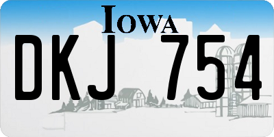 IA license plate DKJ754