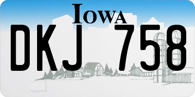 IA license plate DKJ758