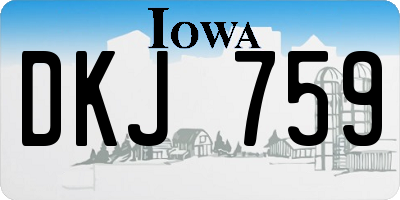 IA license plate DKJ759