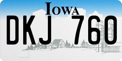 IA license plate DKJ760