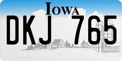IA license plate DKJ765