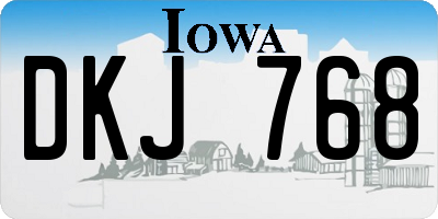 IA license plate DKJ768