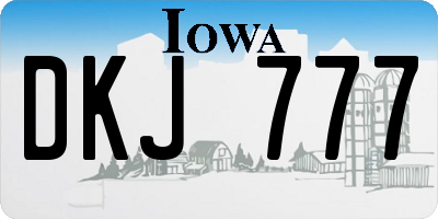 IA license plate DKJ777