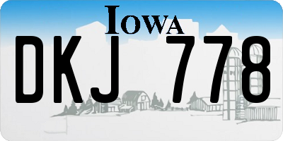 IA license plate DKJ778
