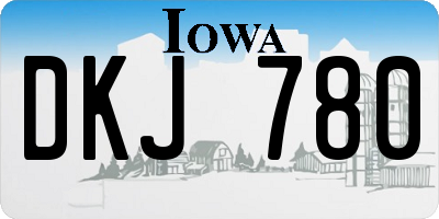IA license plate DKJ780