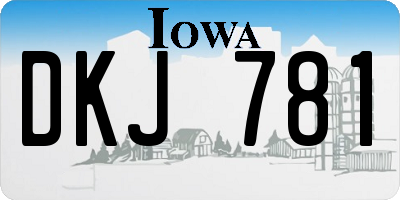 IA license plate DKJ781