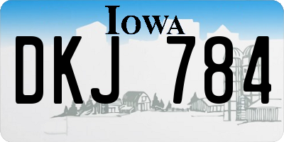 IA license plate DKJ784