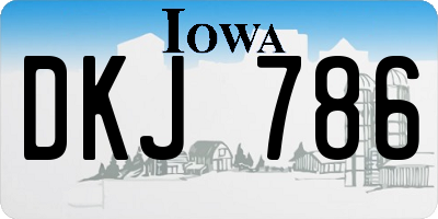 IA license plate DKJ786