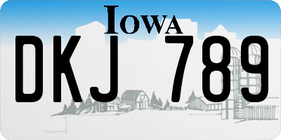 IA license plate DKJ789