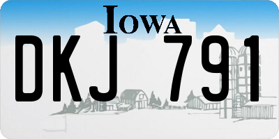 IA license plate DKJ791