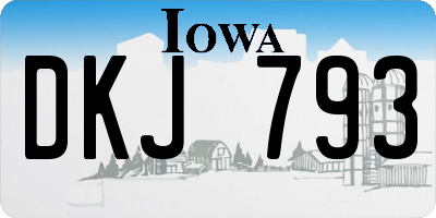 IA license plate DKJ793