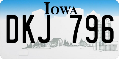 IA license plate DKJ796