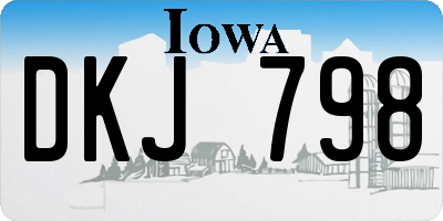 IA license plate DKJ798