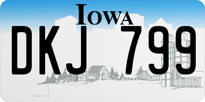 IA license plate DKJ799