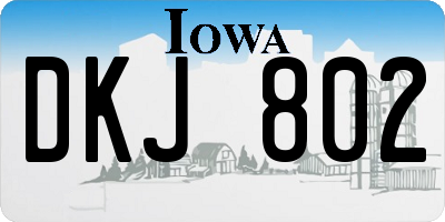 IA license plate DKJ802