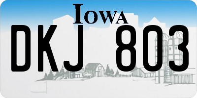 IA license plate DKJ803