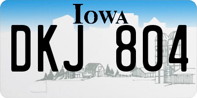 IA license plate DKJ804