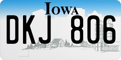 IA license plate DKJ806