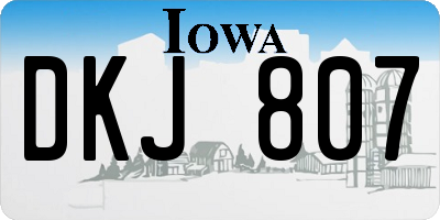 IA license plate DKJ807