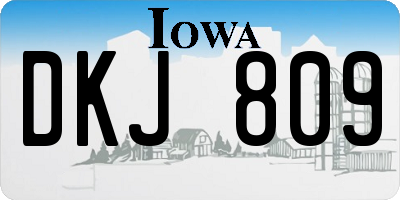 IA license plate DKJ809