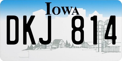 IA license plate DKJ814