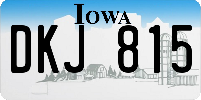 IA license plate DKJ815