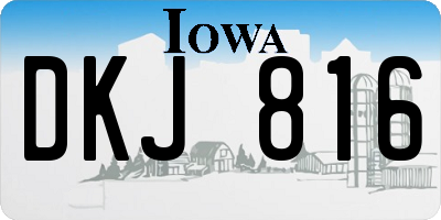 IA license plate DKJ816