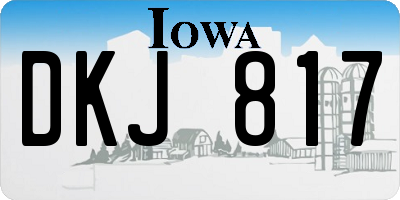 IA license plate DKJ817