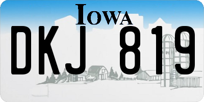 IA license plate DKJ819