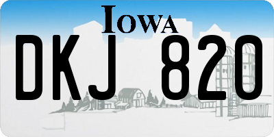 IA license plate DKJ820