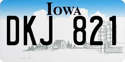 IA license plate DKJ821