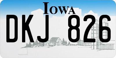 IA license plate DKJ826