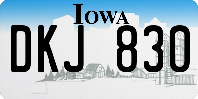 IA license plate DKJ830