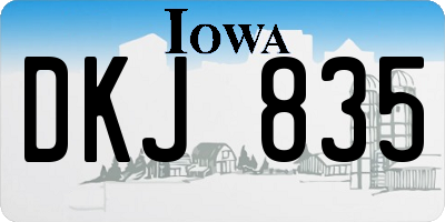 IA license plate DKJ835