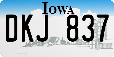 IA license plate DKJ837