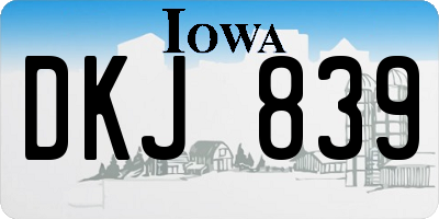 IA license plate DKJ839