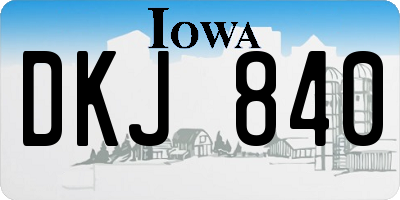 IA license plate DKJ840