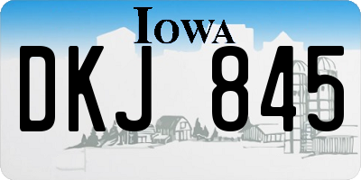 IA license plate DKJ845