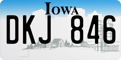IA license plate DKJ846