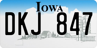 IA license plate DKJ847