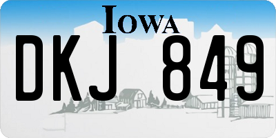 IA license plate DKJ849