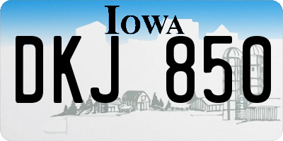 IA license plate DKJ850
