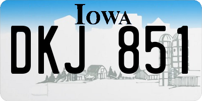 IA license plate DKJ851